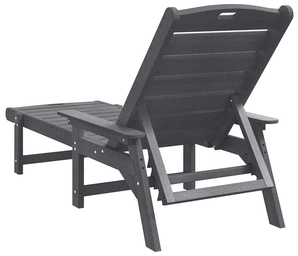 Espreguiçadeira Cinzento-claro 53x162x98.5 cm HDPE