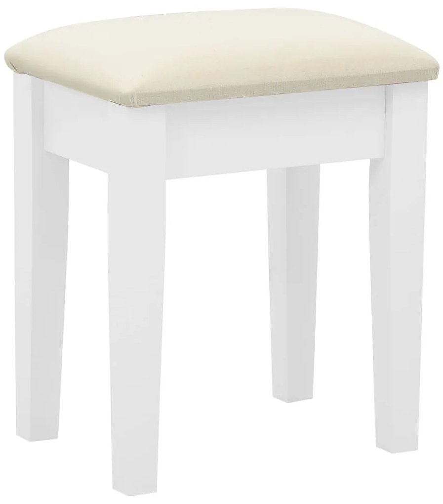 Toucador c/ banco 65x36x128 cm MDF e madeira paulownia branco