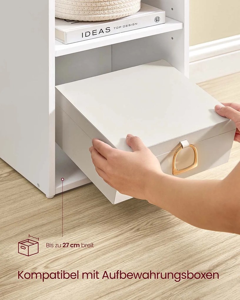 Estante com 6 compartimentos abertos 24 x 30,2 x 160,7 cm em branco