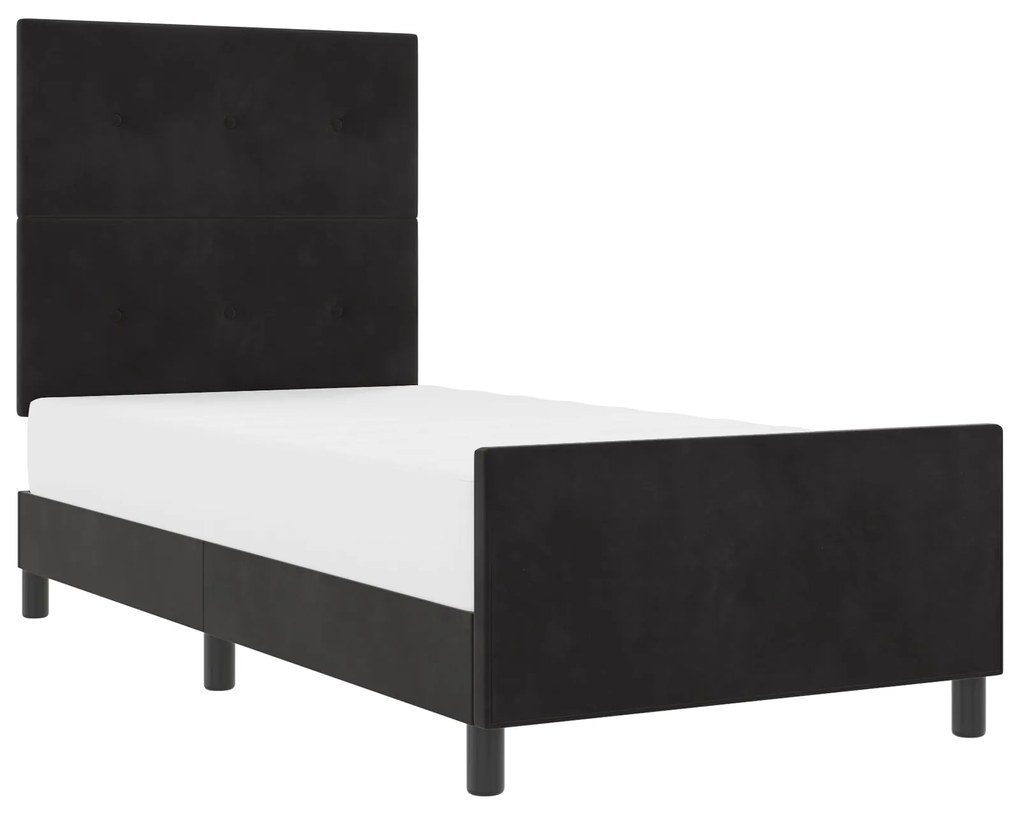 Cama vidaXL Preta 90x190 cm Veludo