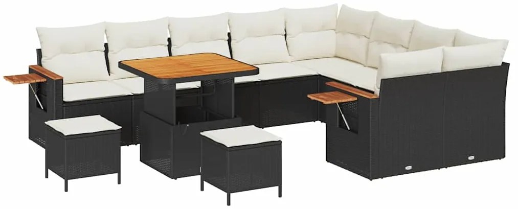 Conjunto de Sofás para Jardim de 12 Peças com Almofadas em Rattan Pret
