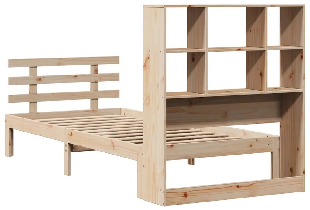 Cama com estante sem colchão 100x200 cm pinho maciço