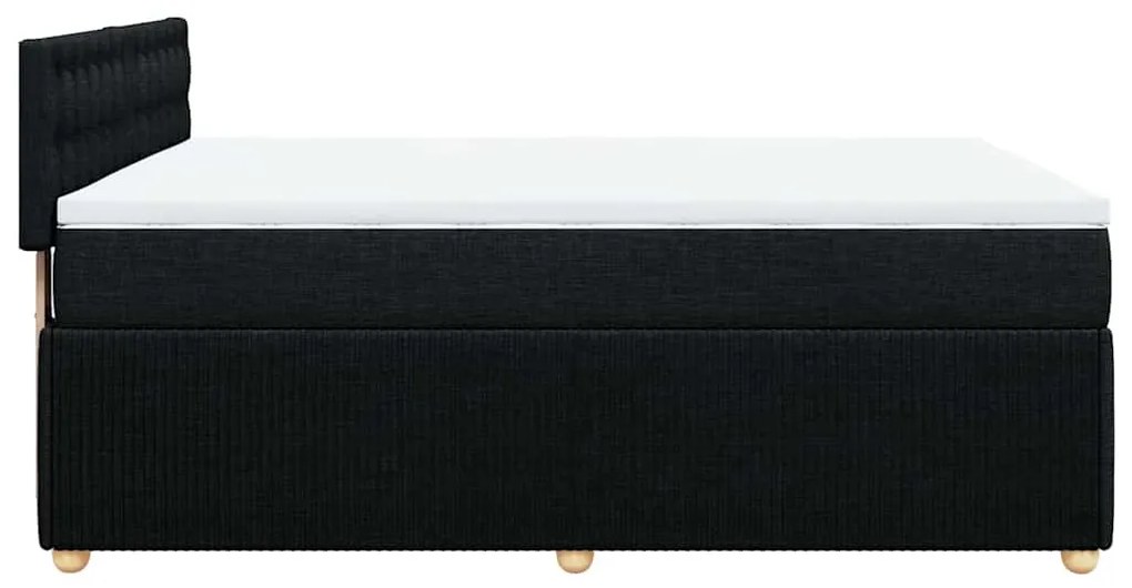 Cama com molas/colchão 140x190 cm tecido preto