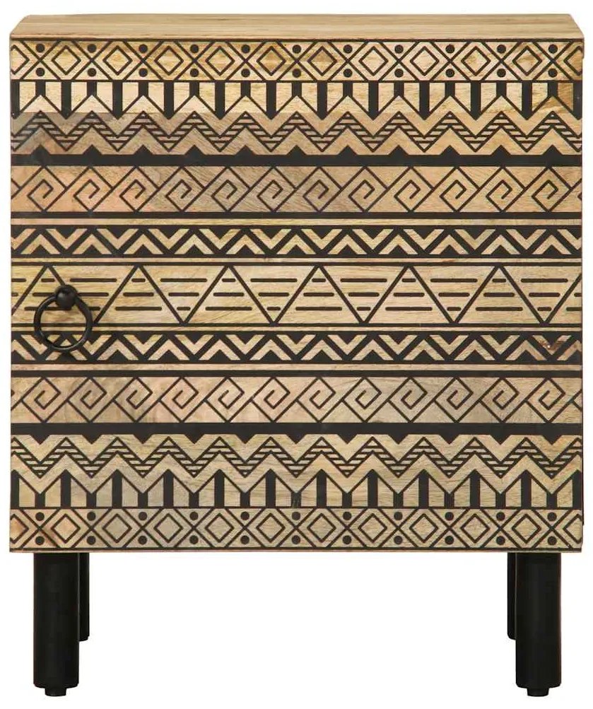 Mesa de cabeceira 40x33,5x46 cm madeira mangueira áspera maciça