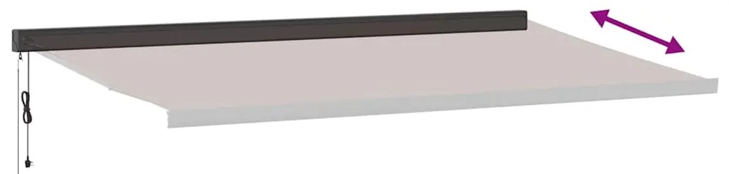 Toldo retrátil automático 500x300 cm castanho