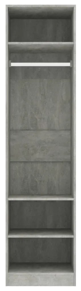 Roupeiro 50x50x200 cm derivados de madeira cinzento cimento
