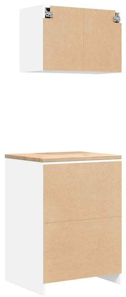Armários de garagem 2 pcs derivados de madeira branco