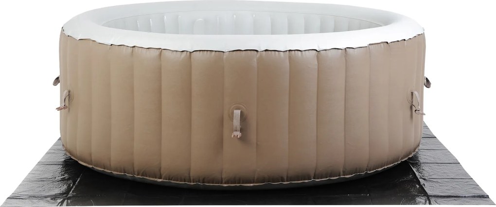 Spa insuflável portátil para 4 Pessoas com bolhas, banheira de hidromassagem, jacuzzi, castanho e branco