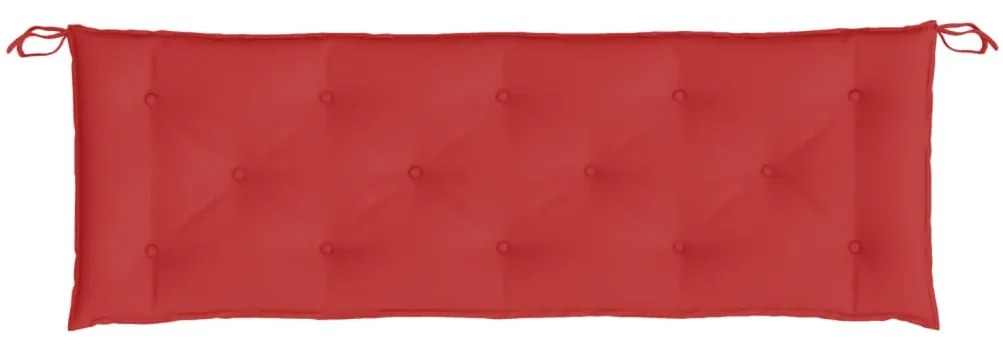 Almofadões banco jardim 2 pcs 150x50x7cm tecido oxford vermelho