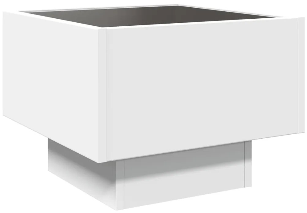 Mesa de cabeceira com luzes LED Infinity 40x40x30 cm branco