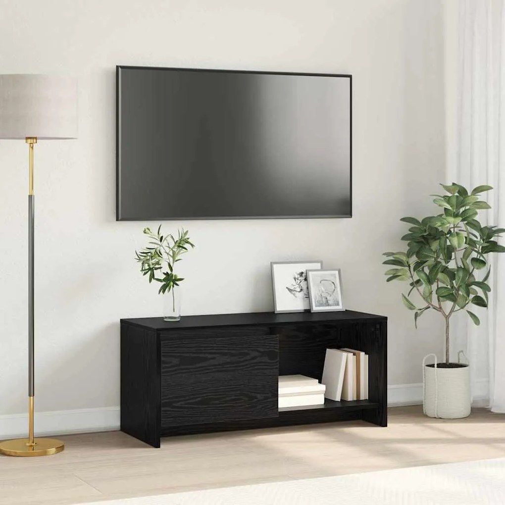 vidaXL Suporte para TV Carvalho preto 90 x 35 x 40 cm
