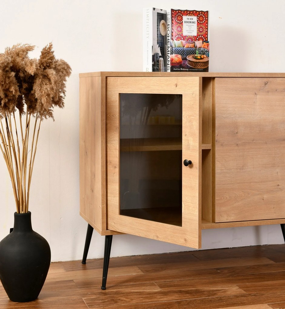 Console Calvin – Carvalho Preto – 180x81x41 cm