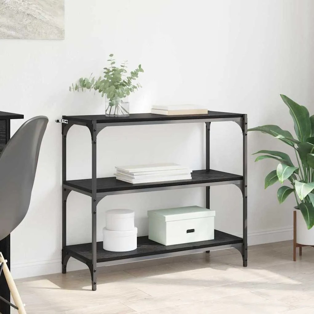 vidaXL Gabinete de Livros Carvalho Preto 80 x 33 x 70,5 cm