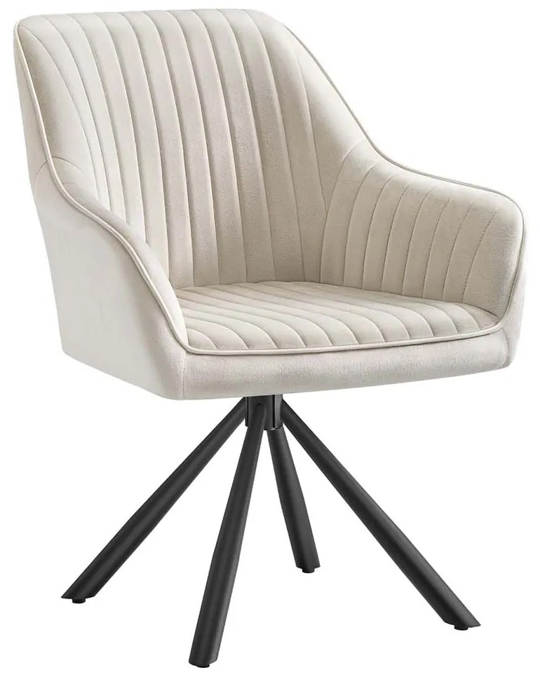 Cadeira de sala de jantar com braços bege cappuccino-Preto