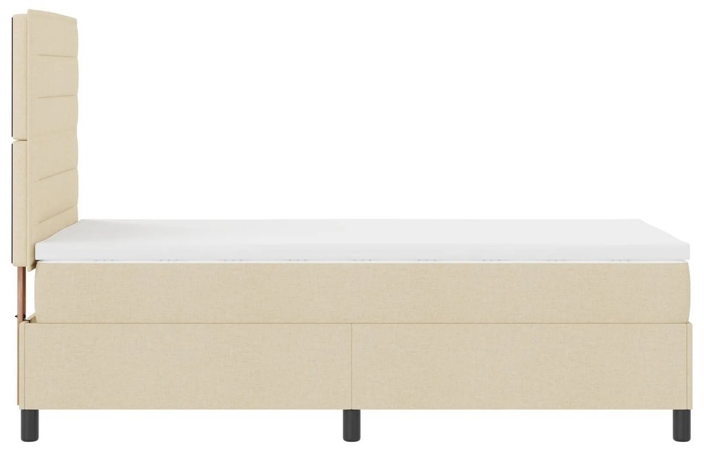 Cama Box com Colchão Creme 90x200 cm Tecido