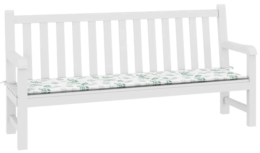 Almofadão para banco de jardim 200x50x4 cm tecido padrão folhas