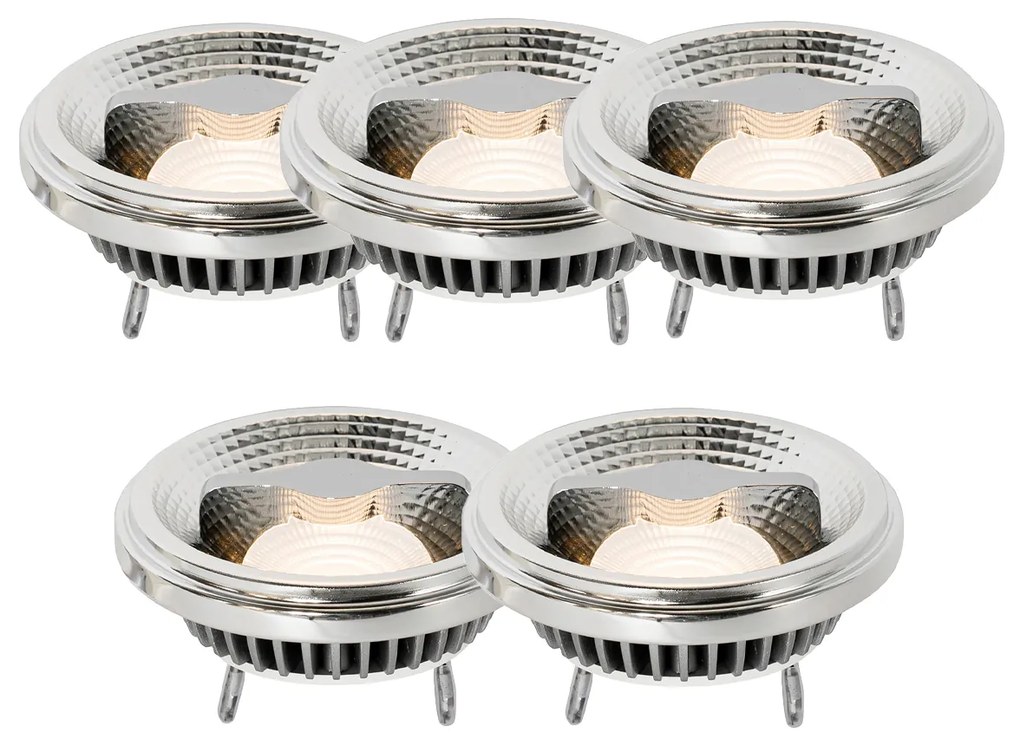 Conjunto de 5 lâmpadas LED reguláveis G53 AR111 12W 600lm 2700K