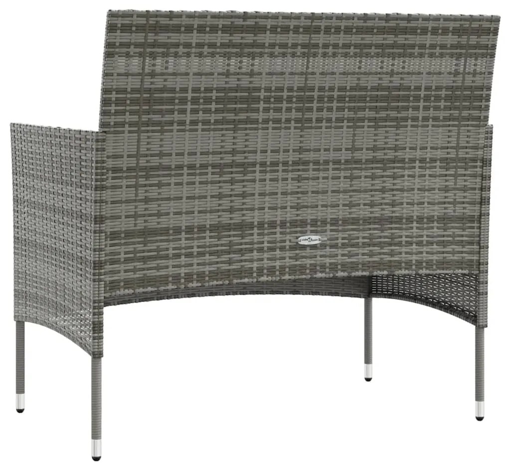 8 pcs conjunto lounge de jardim c/ almofadões vime PE cinzento