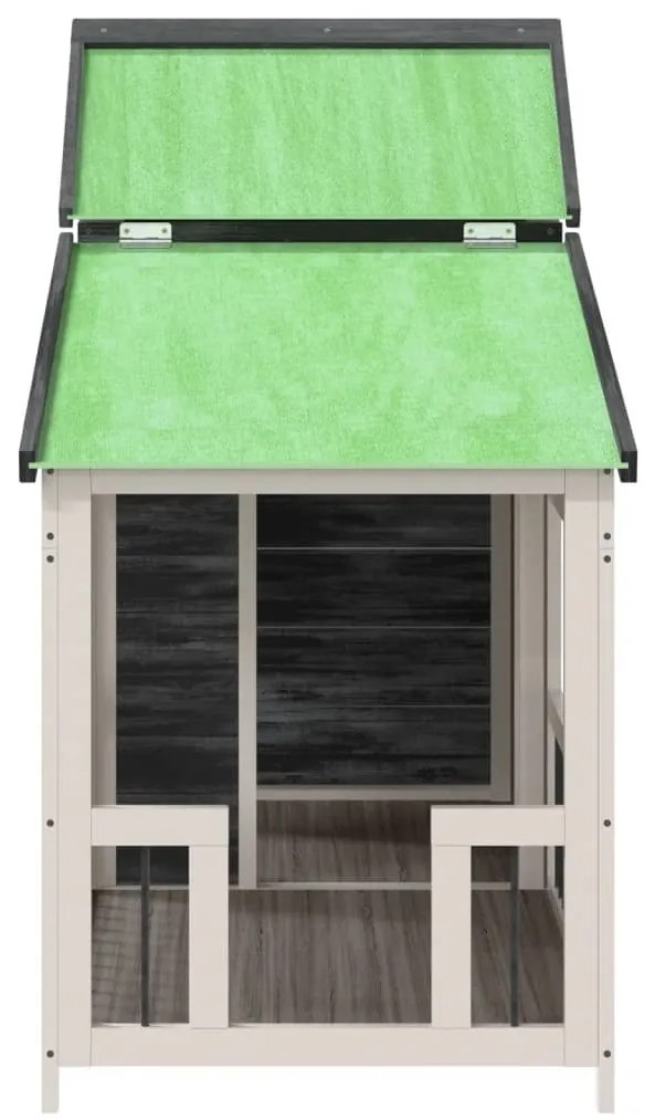 Casota para cães 143x60,5x109 cm pinho maciço cinzento