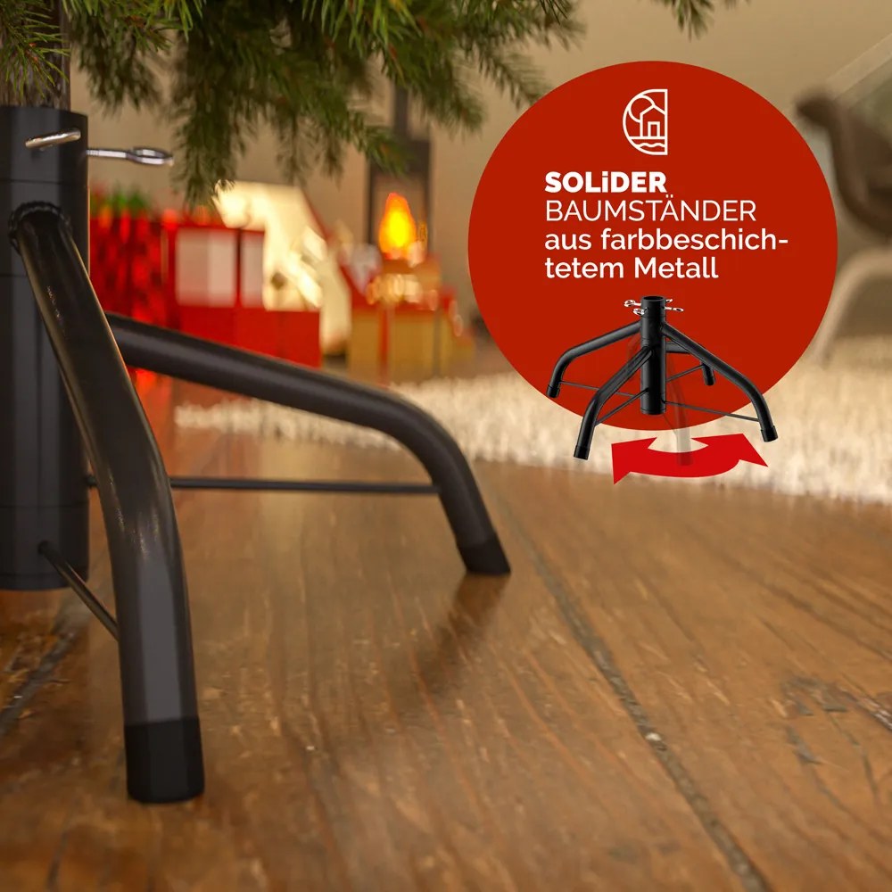 Árvore de Natal artificial com luzes (branco quente) Ø48 x 140 cm Verde