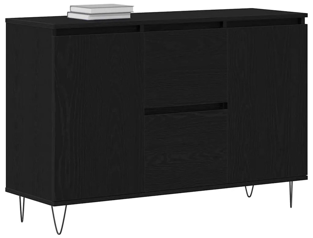 Buffet vidaXL Madeira de Carvalho Preto 101,5x35x70 cm