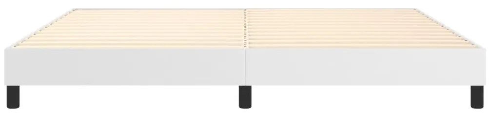 Estrutura de cama 200x200 cm couro artificial branco