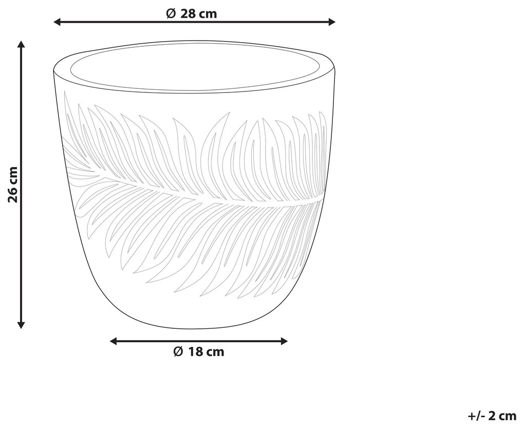 Vaso para plantas em fibra de argila branca creme 28 x 28 x 16 cm FTERO Beliani