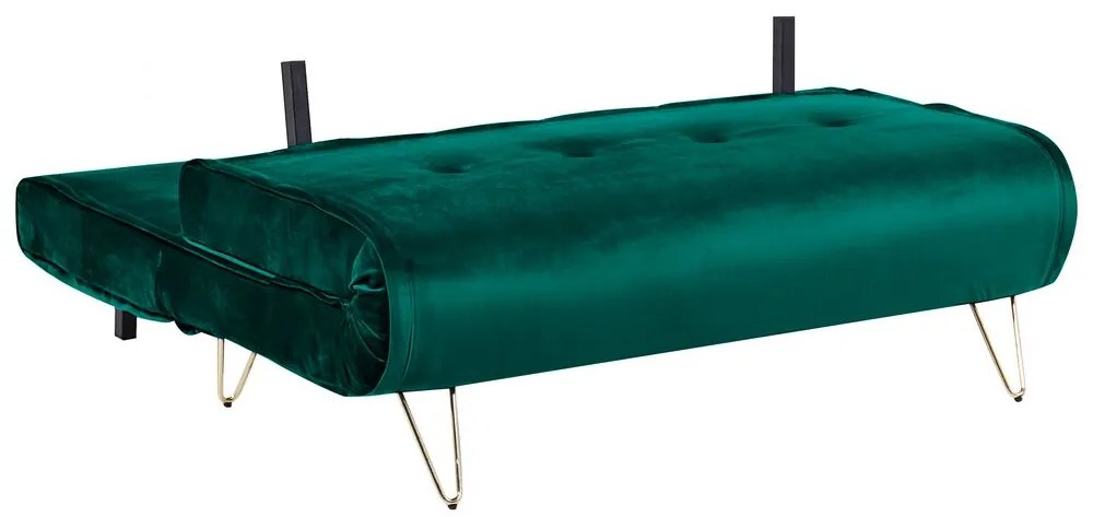 Sofá-cama de 2 lugares em veludo verde escuro VESTFOLD Beliani