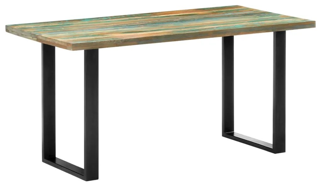 vidaXL Mesa de jantar 160x80x75 cm madeira recuperada maciça