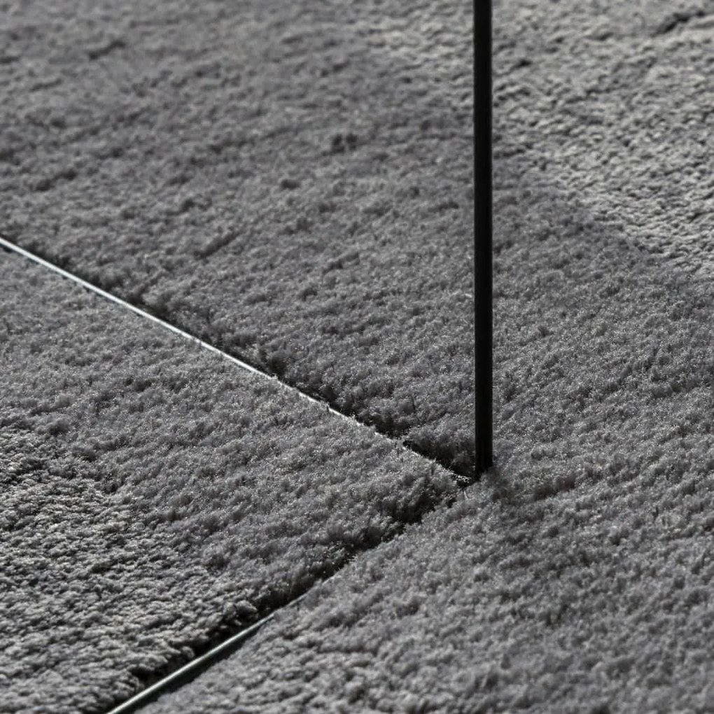 Tapete pelo curto macio e lavável HUARTE Ø 200 cm antracite