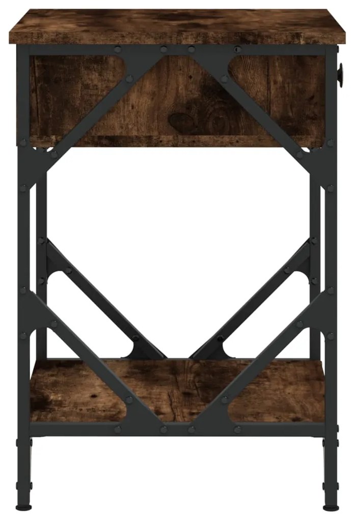 Mesa de cabeceira 40x42x60 cm derivados madeira carvalho fumado