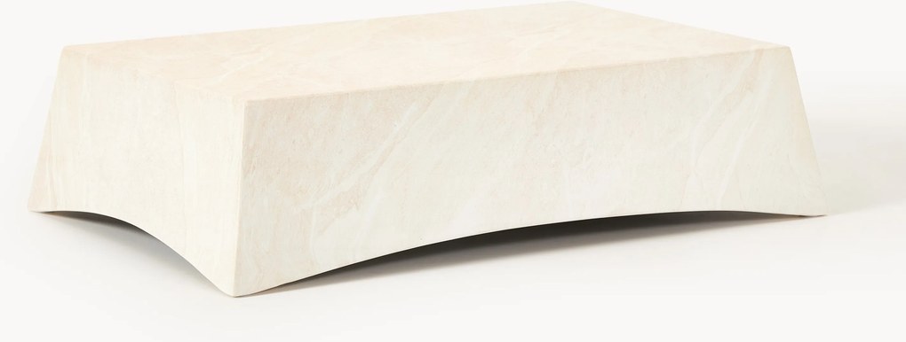 Mesa de centro para interior e exterior com efeito travertino Mohi, L 120 cm