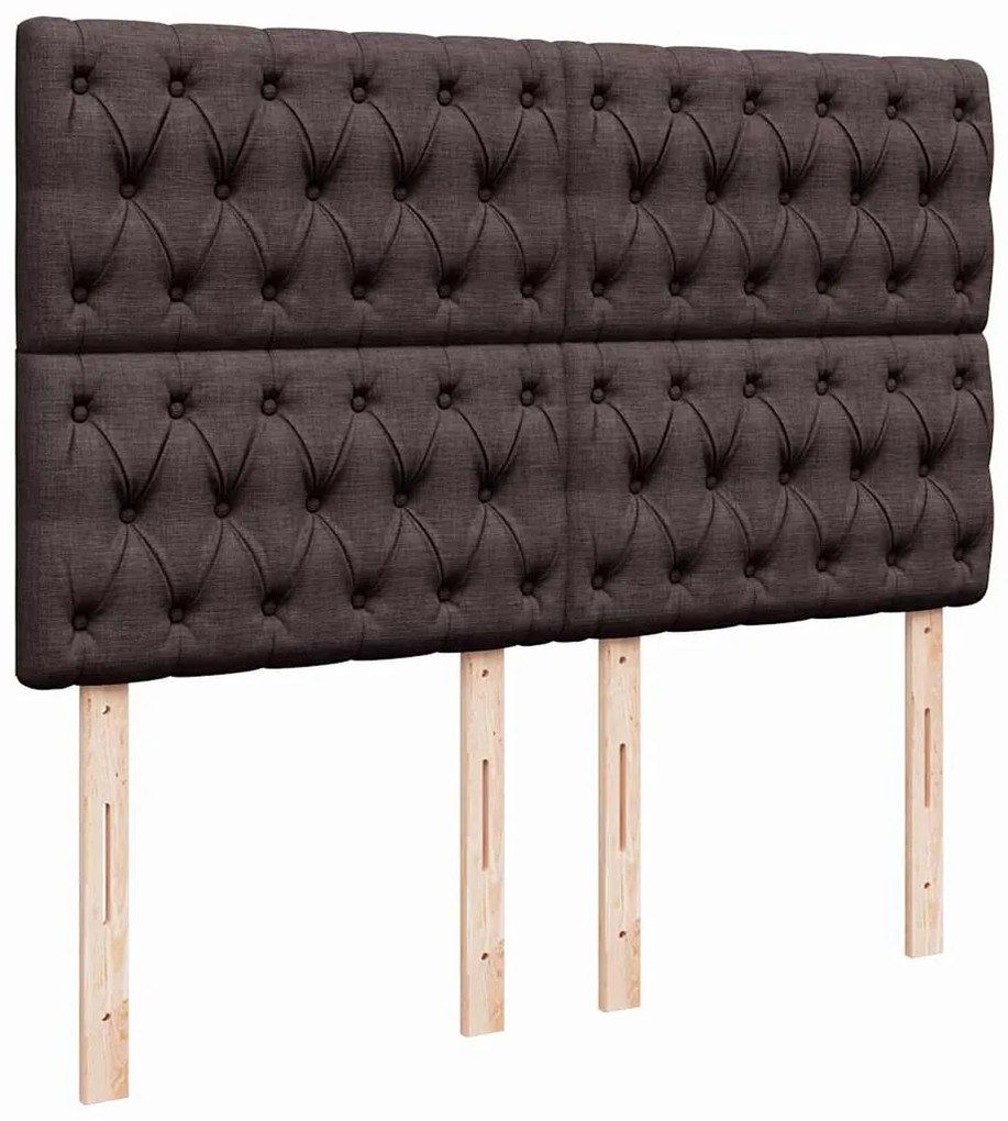 Cama com molas/colchão 160x200 cm tecido castanho-escuro