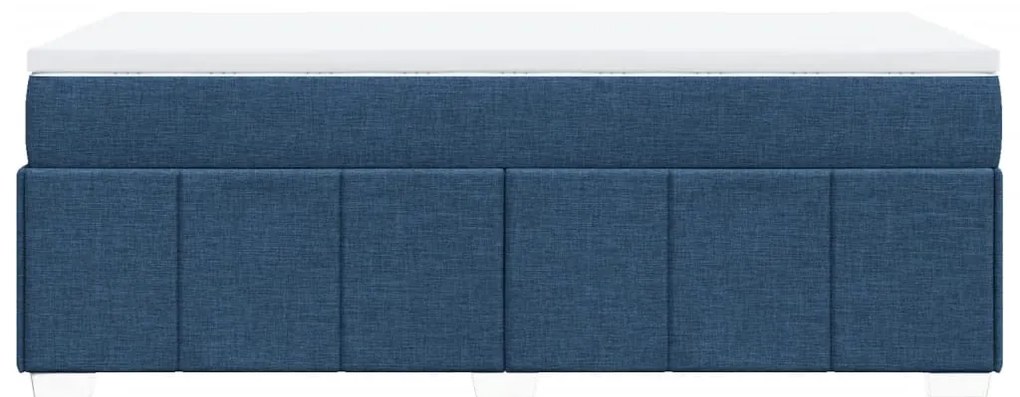 Cama com molas/colchão 90x190 cm tecido azul
