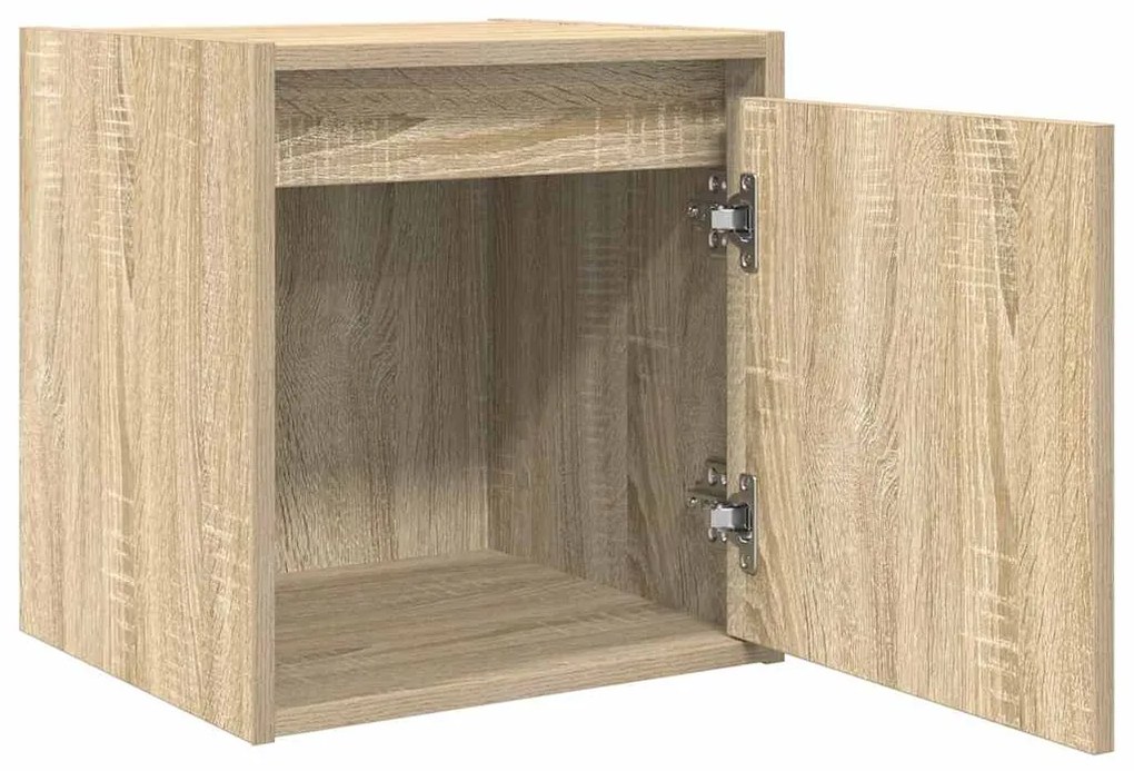 Mesa de cabeceira de parede 38x34x40 cm carvalho sonoma