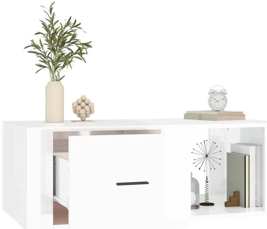 Mesa de centro 100x50,5x35cm derivados madeira branco brilhante