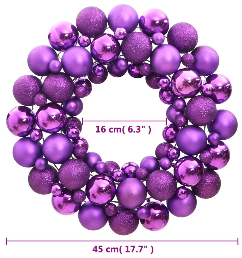 Guirlanda de Natal para Porta - Roxo - 45 cm - Design Moderno