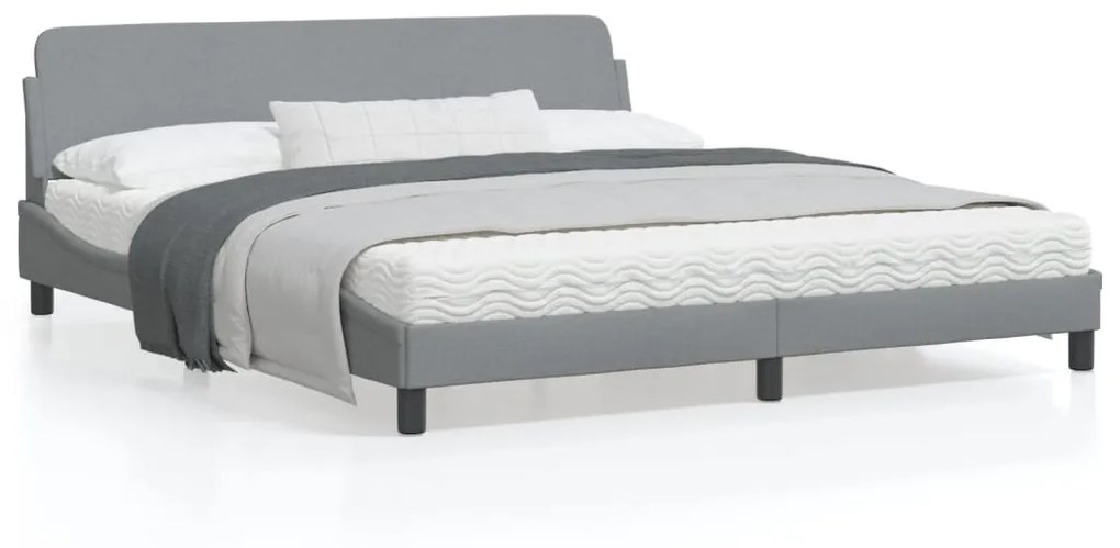 373225 vidaXL Estrutura de cama 180x200 cm tecido cinzento-claro