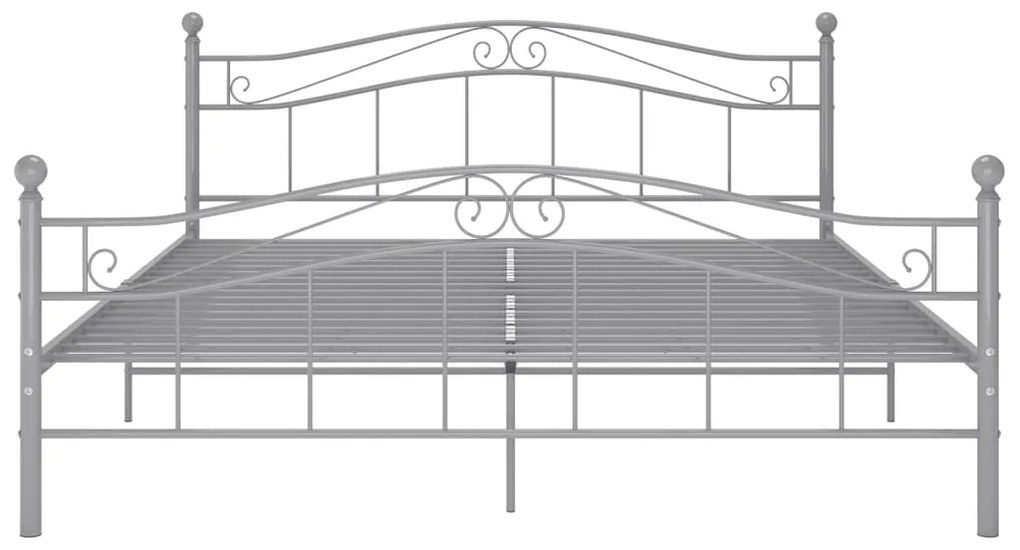 Estrutura de cama 200x200 cm metal cinzento