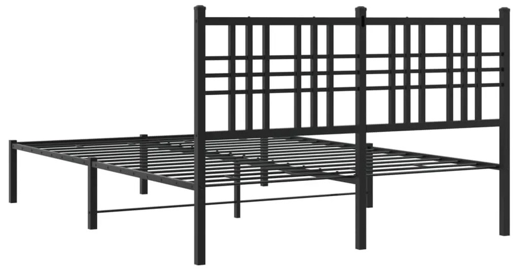 Estrutura de cama com cabeceira 120x190 cm metal preto