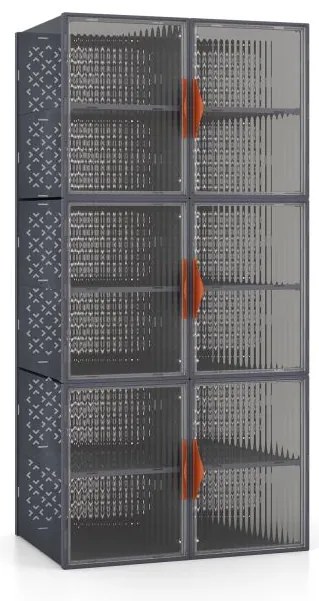 Carrinho de cesto de roupa suja de 3 andares com 4 rodas giratórias - Branco