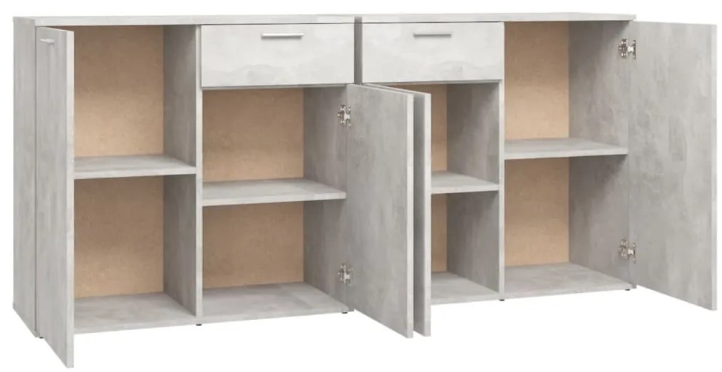 Aparador 160x36x75 cm contraplacado cinzento cimento