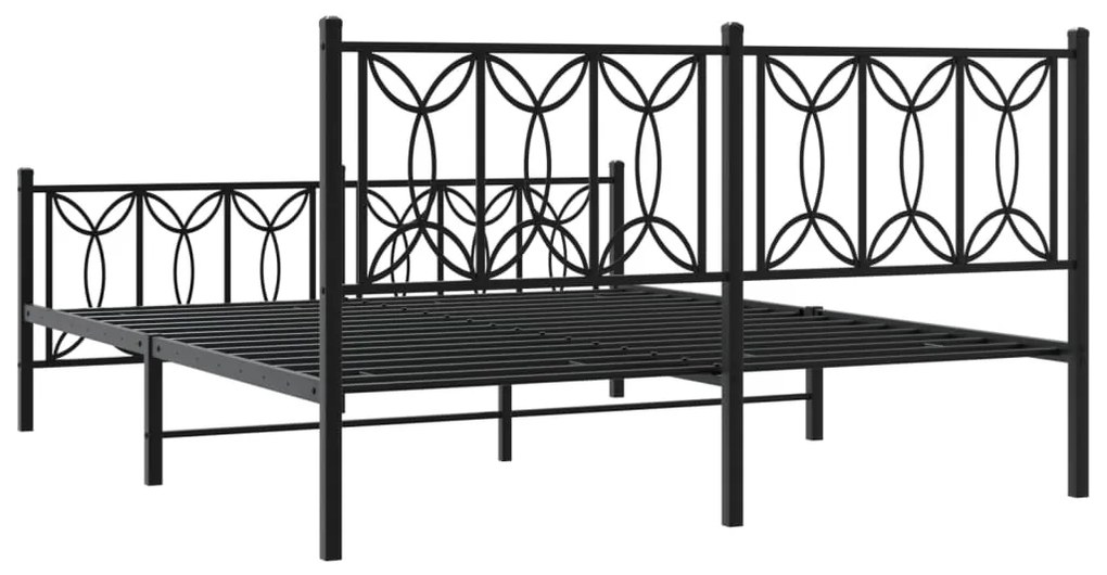 Estrutura de cama sem colchão com pés 160x200 cm preto