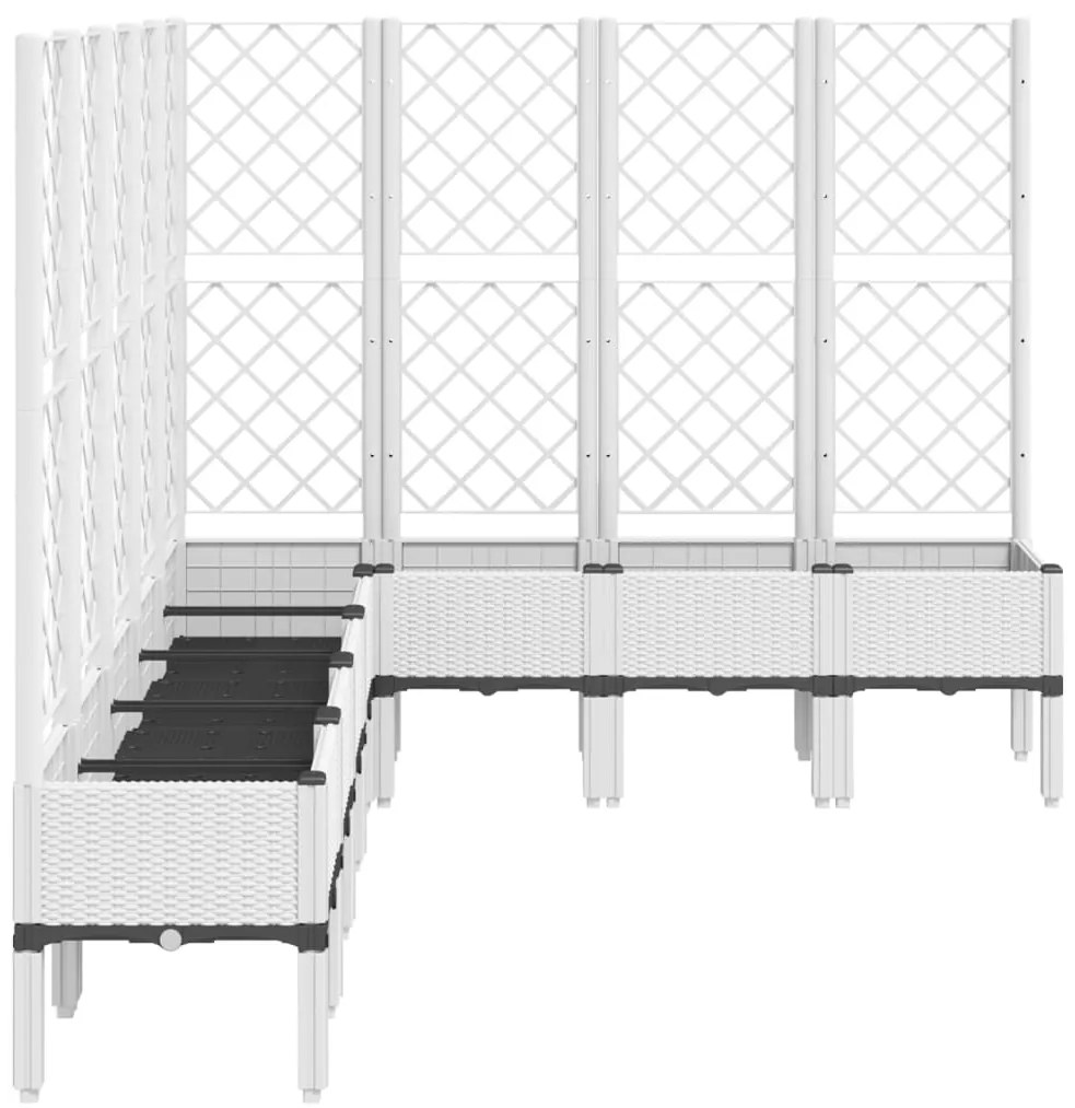 Vaso/floreira jardim c/ treliça 200x160x142 cm PP branco
