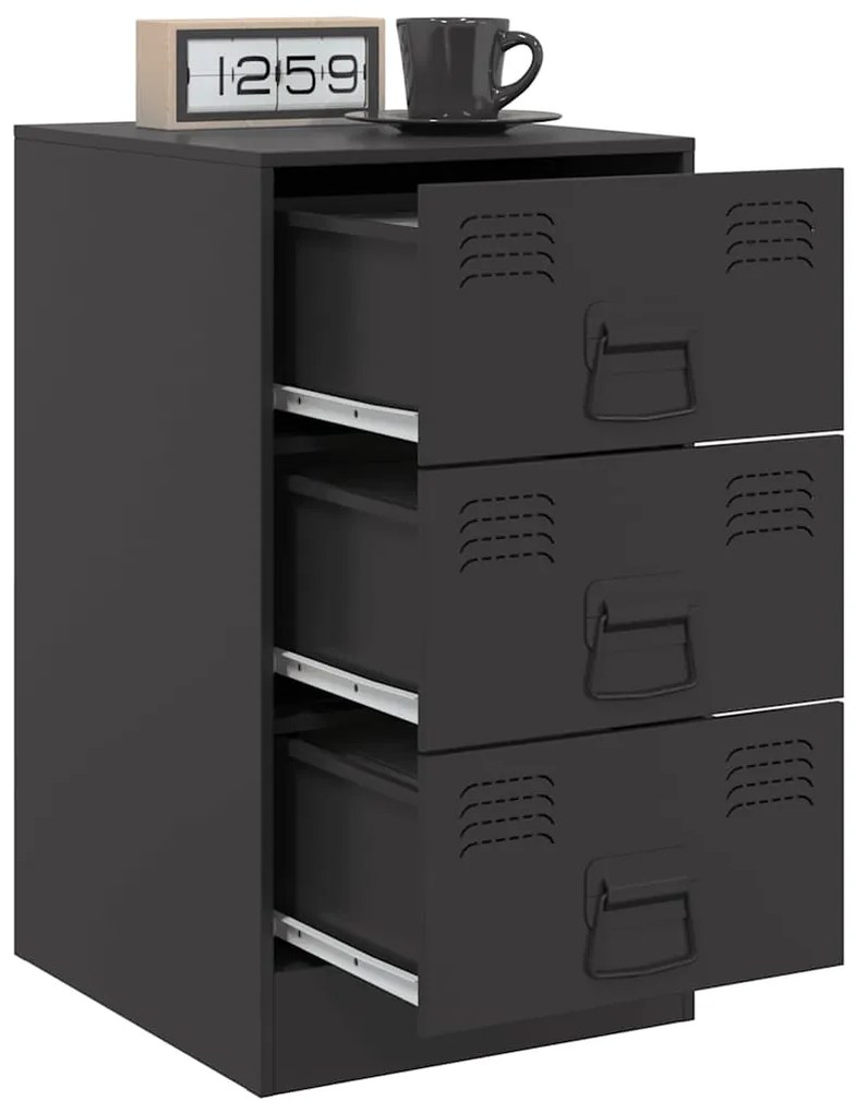 Mesas de cabeceira 2 pcs 34,5x39x62 cm aço preto