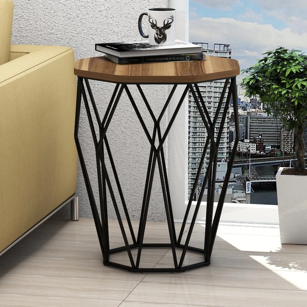 Mesa de Apoio Sofya – Noz Preto – 46cm x 57cm x 46cm