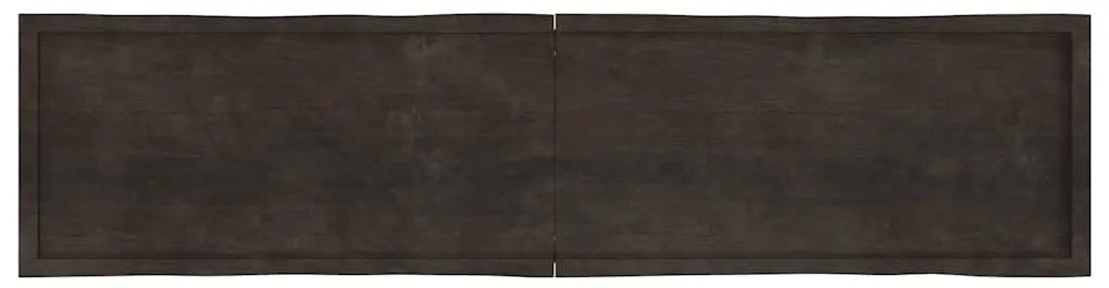 Tampo de mesa com bordas vivas maciço tratado castanho-escuro