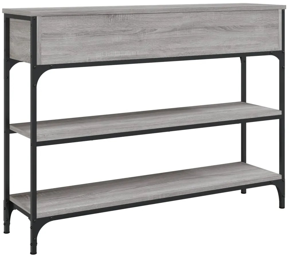 Mesa consola 100x25x75 cm derivados de madeira cinzento sonoma