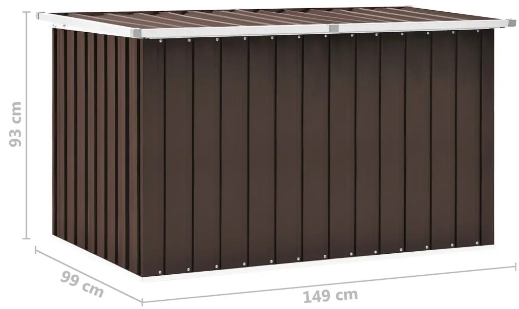Caixa de arrumação para jardim 149x99x93 cm castanho