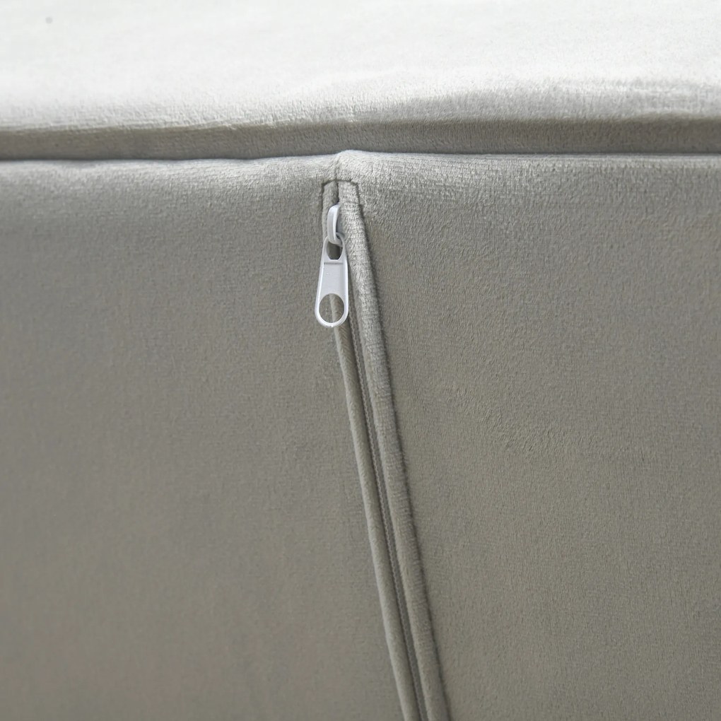 HOMCOM Sofá de 2 Lugares Convertível em Cama Estofado Aveludado com Encosto Ajustável e Pés de Madeira para Sala de Estar Escritório 189x81x83,5cm Cinza Claro